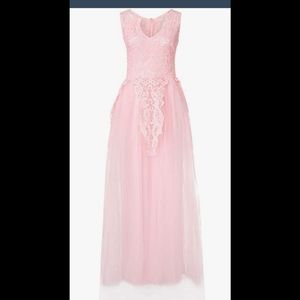 FOVIGUO Women Sexy Sleeveless Lace Appliques Long Elegant Chiffon Dress